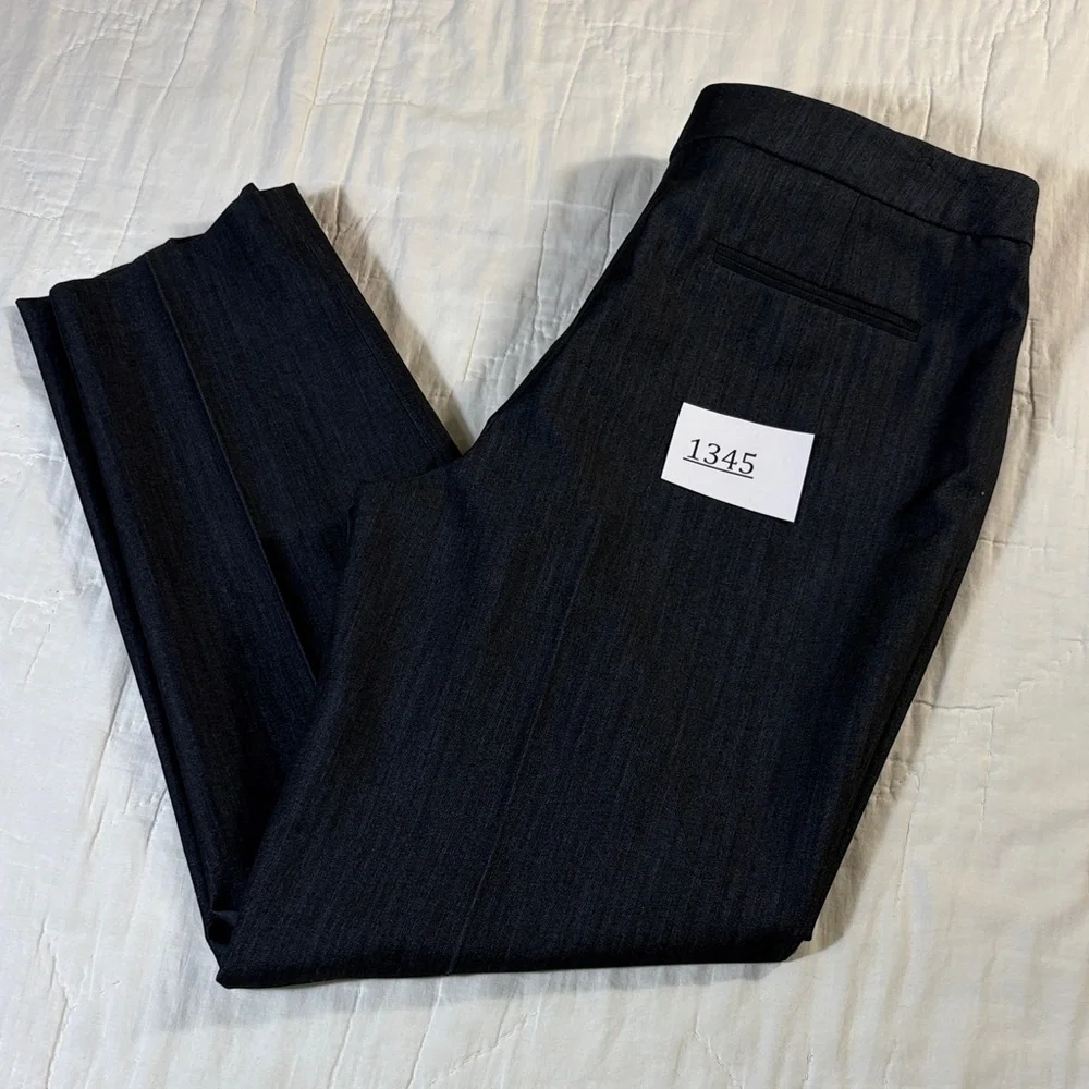 Officecore Anne Klein Navy/Charcoal Heather Pinstripe Career‎ Trousers Size 8